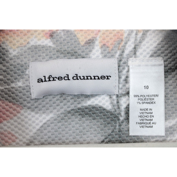 Alfred Dunner Jacket Women 10 Open Lightweight Shoulder‎ Pad Pink Floral Print - Picture 10 of 13
